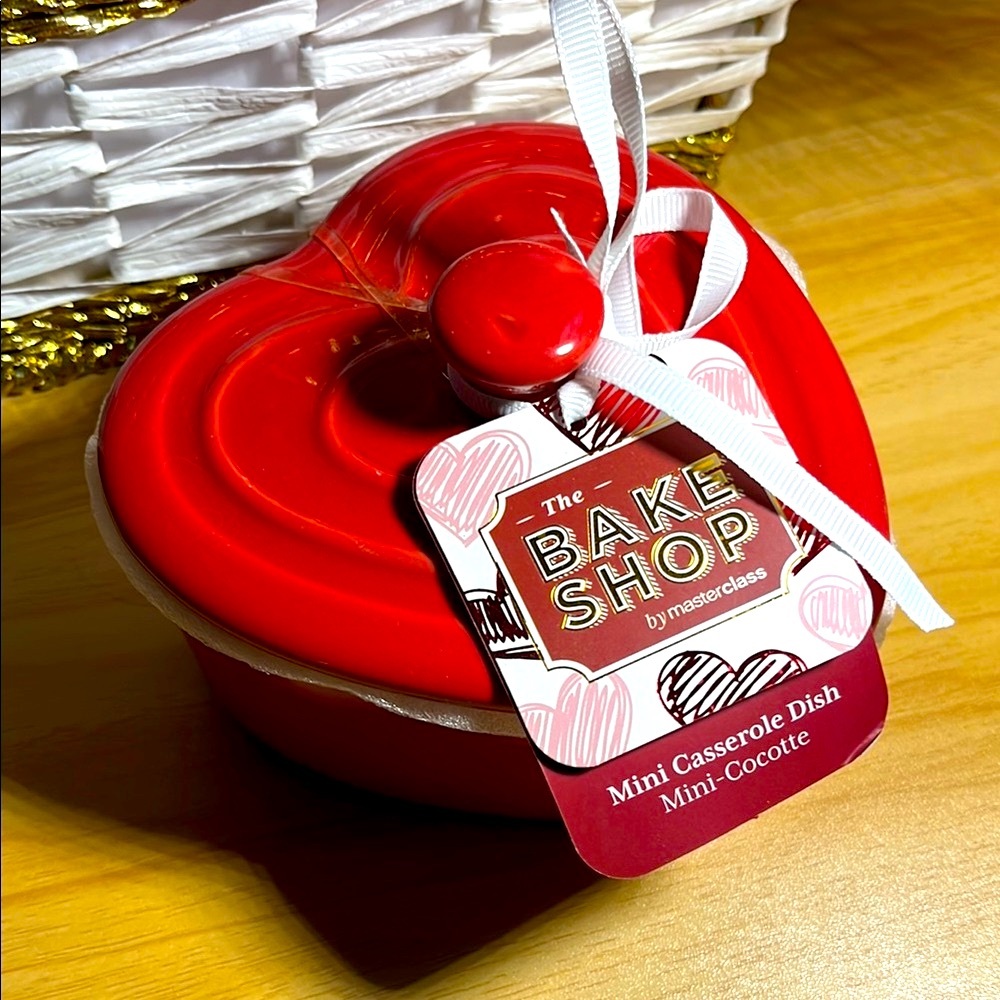 The Bake Shop Red Heart-Shaped Mini Oven Safe Casserole Dish 4 1/2”x 2”